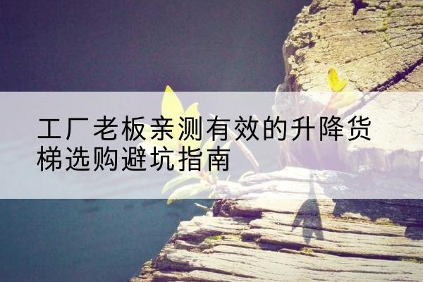 太谷升降货梯怎么选-工厂老板亲测有效的升降货梯选购避坑指南